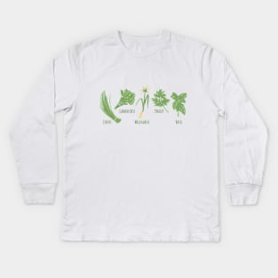 Kitchen Herbs Kids Long Sleeve T-Shirt